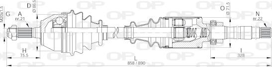 Open Parts DRS6146.00 - Drive Shaft autospares.lv