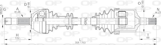 Open Parts DRS6141.00 - Drive Shaft autospares.lv