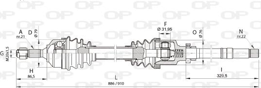 Open Parts DRS6154.00 - Drive Shaft autospares.lv