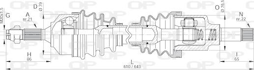 Open Parts DRS6155.00 - Drive Shaft autospares.lv