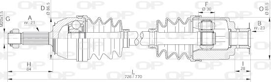 Open Parts DRS6166.00 - Drive Shaft autospares.lv