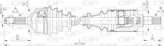 Open Parts DRS6160.00 - Drive Shaft autospares.lv