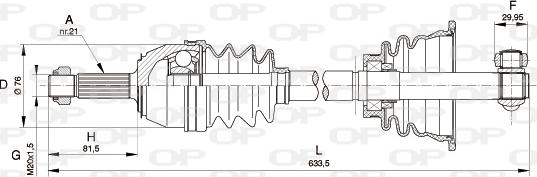 Open Parts DRS6162.00 - Drive Shaft autospares.lv