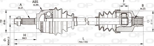 Open Parts DRS6101.00 - Drive Shaft autospares.lv