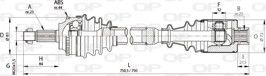 Open Parts DRS6111.00 - Drive Shaft autospares.lv