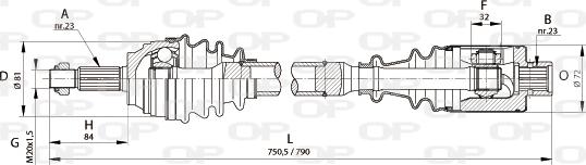 Open Parts DRS6113.00 - Drive Shaft autospares.lv