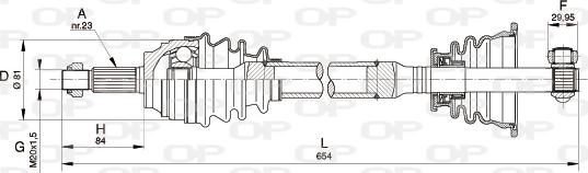 Open Parts DRS6112.00 - Drive Shaft autospares.lv