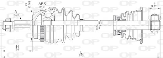 Open Parts DRS6180.00 - Drive Shaft autospares.lv