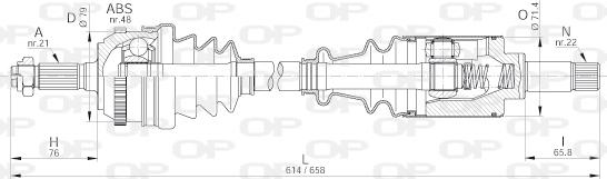 Open Parts DRS6183.00 - Drive Shaft autospares.lv