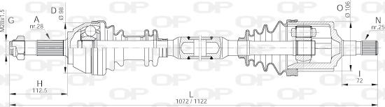 Open Parts DRS6139.00 - Drive Shaft autospares.lv