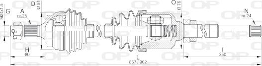 Open Parts DRS6133.00 - Drive Shaft autospares.lv