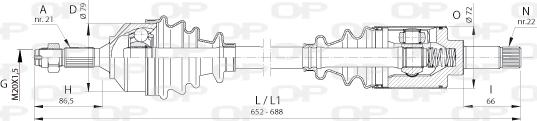 Open Parts DRS6390.00 - Drive Shaft autospares.lv