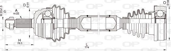 Open Parts DRS6349.00 - Drive Shaft autospares.lv