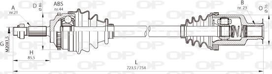 Open Parts DRS6364.00 - Drive Shaft autospares.lv