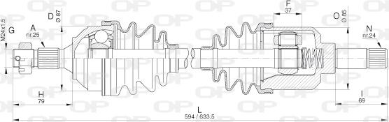 Open Parts DRS6305.00 - Drive Shaft autospares.lv