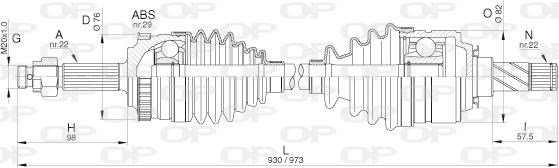 Open Parts DRS6307.00 - Drive Shaft autospares.lv