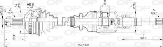 Open Parts DRS6312.00 - Drive Shaft autospares.lv