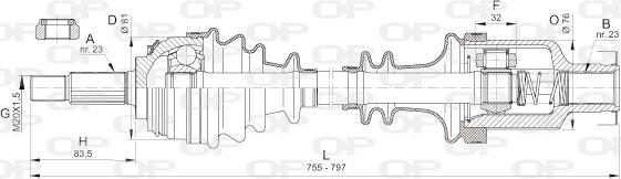 Open Parts DRS6382.00 - Drive Shaft autospares.lv