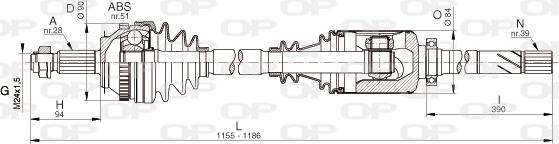 Open Parts DRS6332.00 - Drive Shaft autospares.lv