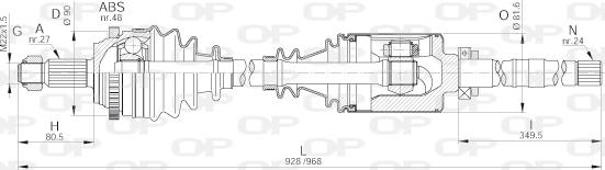 Open Parts DRS6244.00 - Drive Shaft autospares.lv