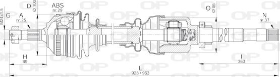 Open Parts DRS6246.00 - Drive Shaft autospares.lv
