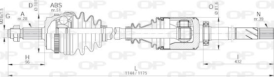 Open Parts DRS6240.00 - Drive Shaft autospares.lv