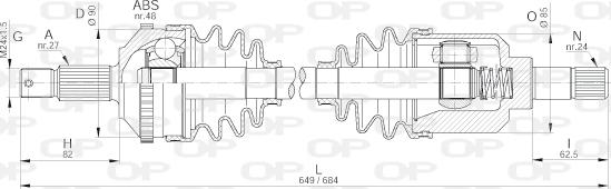 Open Parts DRS6243.00 - Drive Shaft autospares.lv