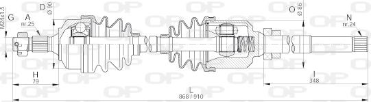 Open Parts DRS6247.00 - Drive Shaft autospares.lv