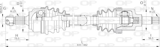 Open Parts DRS6257.00 - Drive Shaft autospares.lv