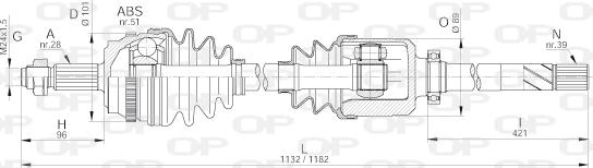 Open Parts DRS6261.00 - Drive Shaft autospares.lv