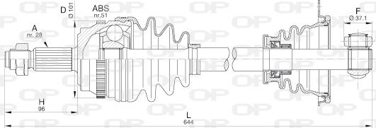 Open Parts DRS6209.00 - Drive Shaft autospares.lv