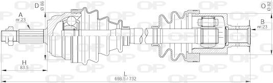 Open Parts DRS6204.00 - Drive Shaft autospares.lv