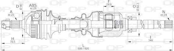 Open Parts DRS6201.00 - Drive Shaft autospares.lv