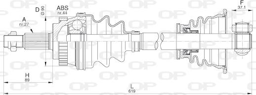 Open Parts DRS6213.00 - Drive Shaft autospares.lv