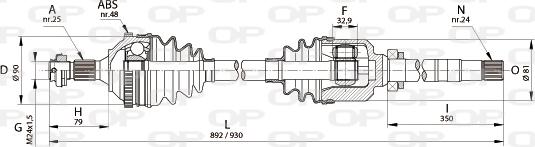 Open Parts DRS6217.00 - Drive Shaft autospares.lv