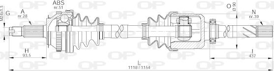 Open Parts DRS6231.00 - Drive Shaft autospares.lv