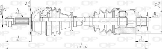 Open Parts DRS6225.00 - Drive Shaft autospares.lv