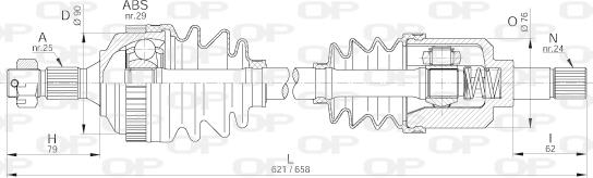 Open Parts DRS6220.00 - Drive Shaft autospares.lv