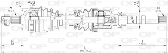 Open Parts DRS6221.00 - Drive Shaft autospares.lv