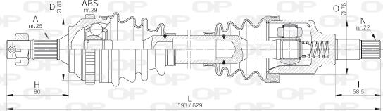 Open Parts DRS6222.00 - Drive Shaft autospares.lv