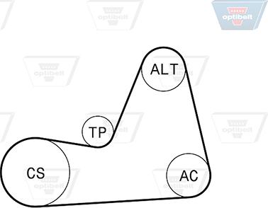 Optibelt 6 PK 1100KT1 - V-Ribbed Belt Set autospares.lv