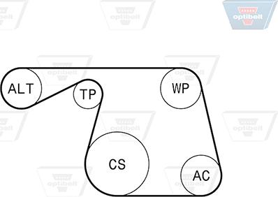 Optibelt 6 PK 1310KT1 - V-Ribbed Belt Set autospares.lv