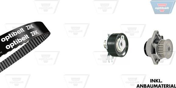 Optibelt KT 1034 W3 - Water Pump & Timing Belt Set autospares.lv