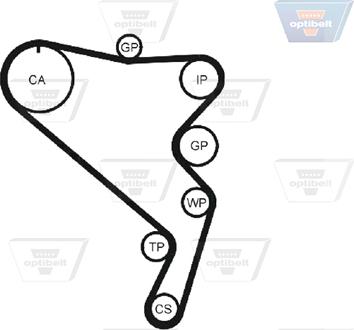 Optibelt ZRK 1539 - Timing Belt autospares.lv