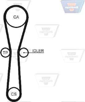 Optibelt ZRK 1334 - Timing Belt autospares.lv