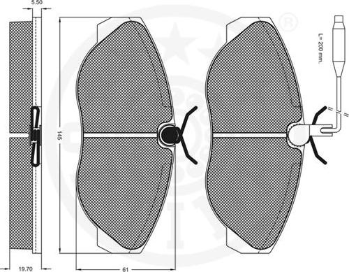 Optimal 9943 - Brake Pad Set, disc brake autospares.lv