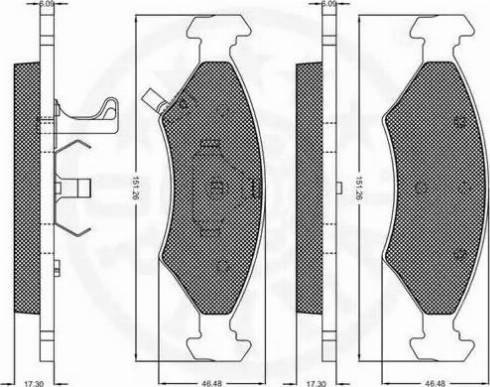 Optimal 9963 - Brake Pad Set, disc brake autospares.lv