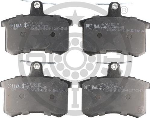 Optimal 9907 - Brake Pad Set, disc brake autospares.lv