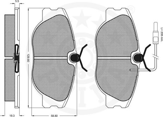 Optimal 9913 - Brake Pad Set, disc brake autospares.lv