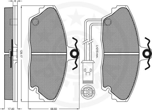 Optimal 9497 - Brake Pad Set, disc brake autospares.lv